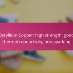 Beryllium Copper: high strength, good thermal conductivity, non-sparking