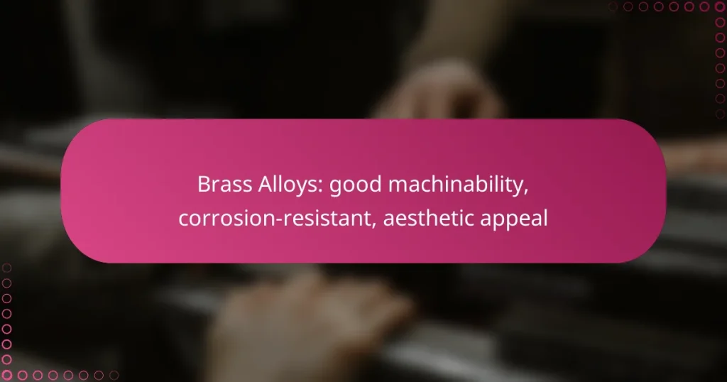 Brass Alloys: good machinability, corrosion-resistant, aesthetic appeal