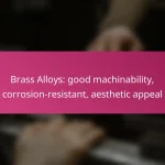Brass Alloys: good machinability, corrosion-resistant, aesthetic appeal