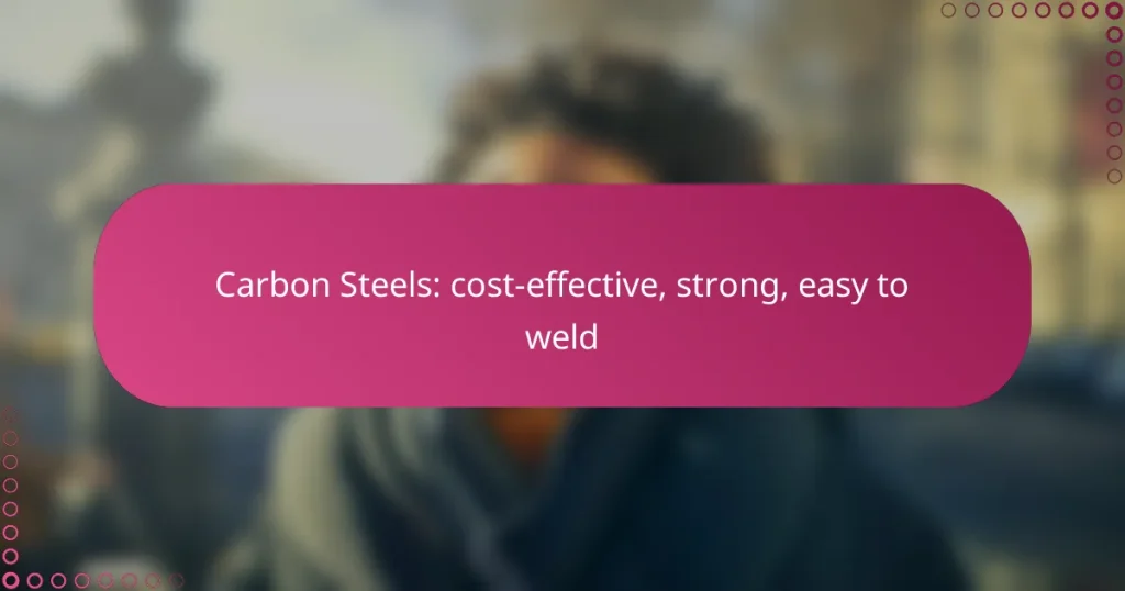Carbon Steels: cost-effective, strong, easy to weld