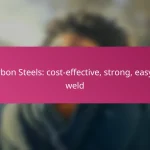 Carbon Steels: cost-effective, strong, easy to weld