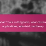 Cobalt Tools: cutting tools, wear-resistant applications, industrial machinery