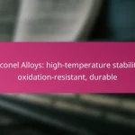 Inconel Alloys: high-temperature stability, oxidation-resistant, durable