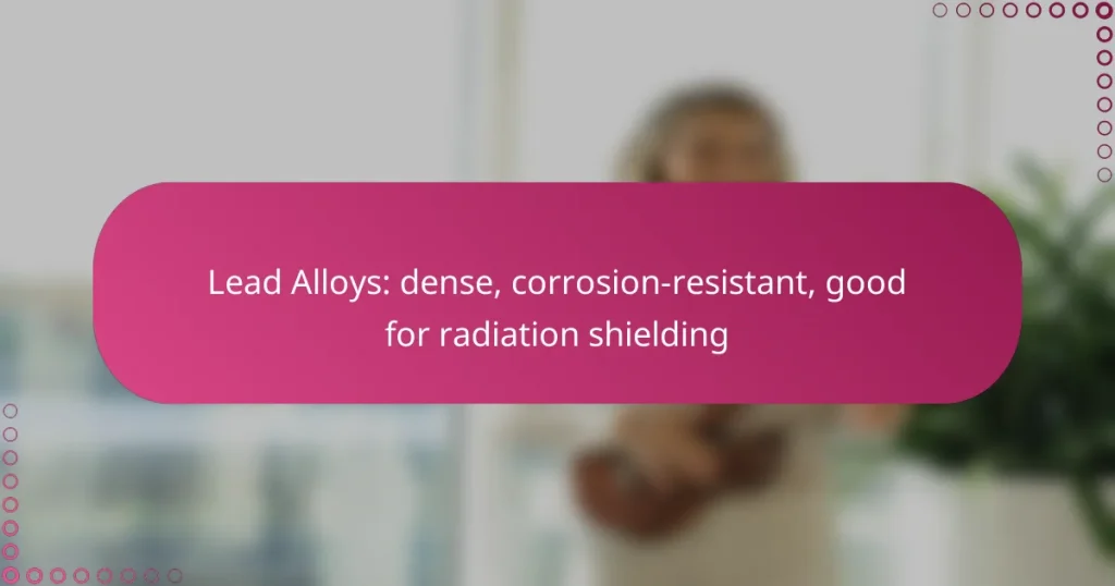 Lead Alloys: dense, corrosion-resistant, good for radiation shielding