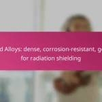 Lead Alloys: dense, corrosion-resistant, good for radiation shielding