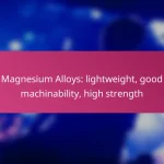 Magnesium Alloys: lightweight, good machinability, high strength