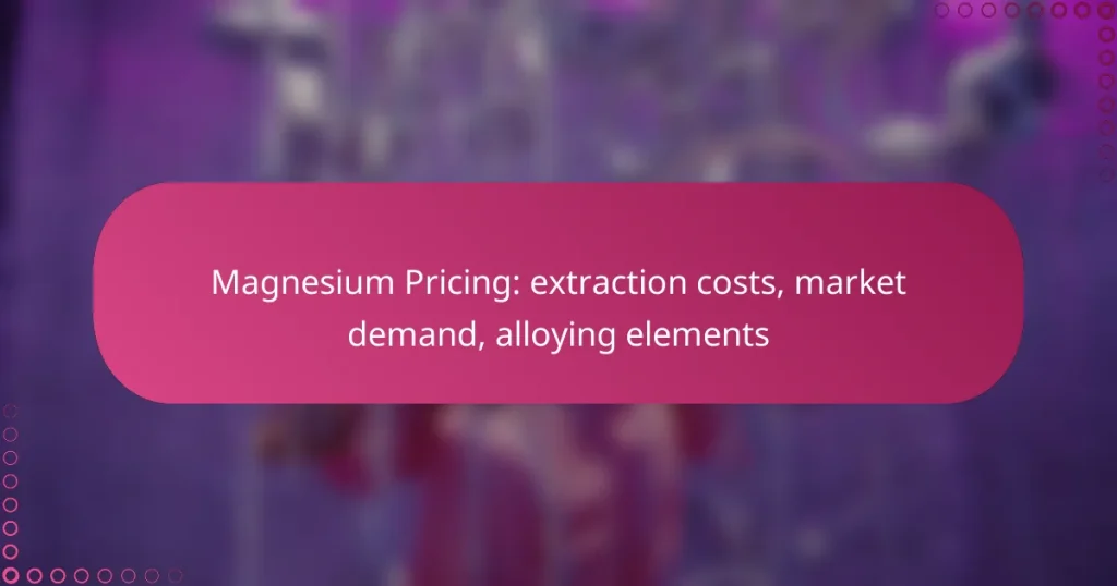 Magnesium Pricing: extraction costs, market demand, alloying elements
