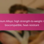 Titanium Alloys: high strength-to-weight ratio, biocompatible, heat-resistant