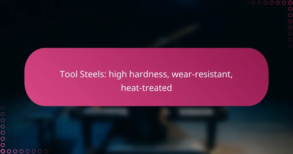 Tool Steels: high hardness, wear-resistant, heat-treated