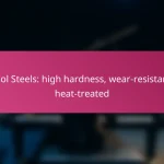 Tool Steels: high hardness, wear-resistant, heat-treated