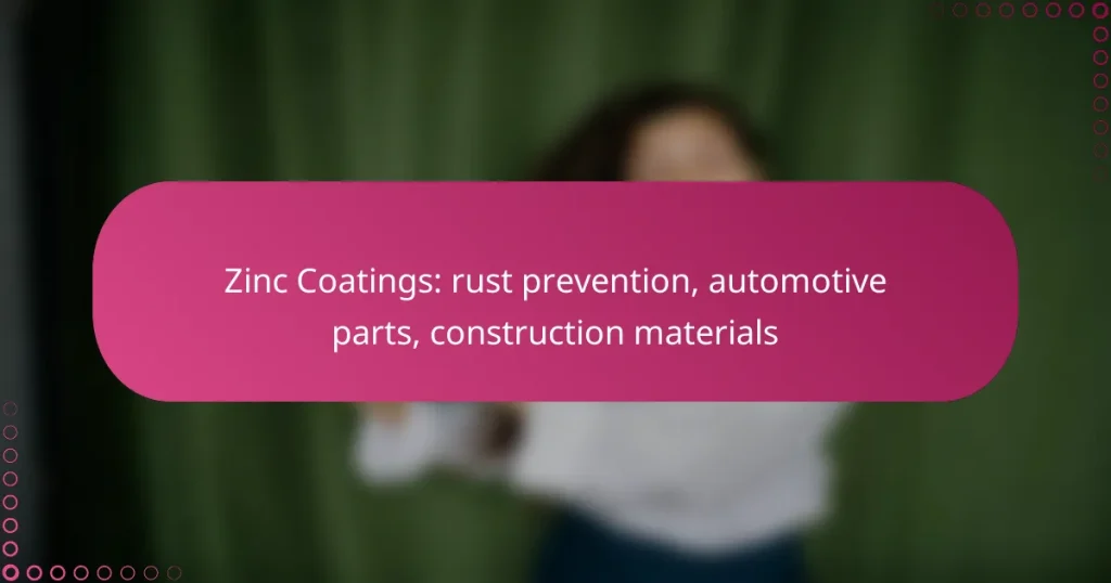 Zinc Coatings: rust prevention, automotive parts, construction materials