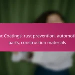 Zinc Coatings: rust prevention, automotive parts, construction materials