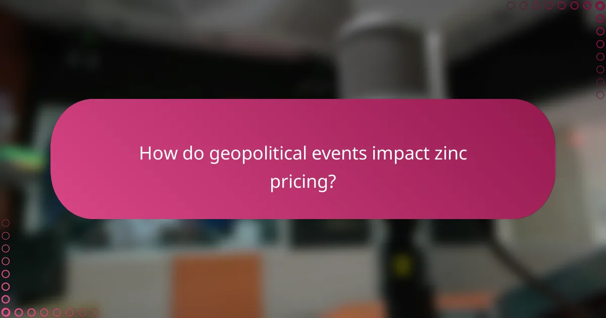 How do geopolitical events impact zinc pricing?