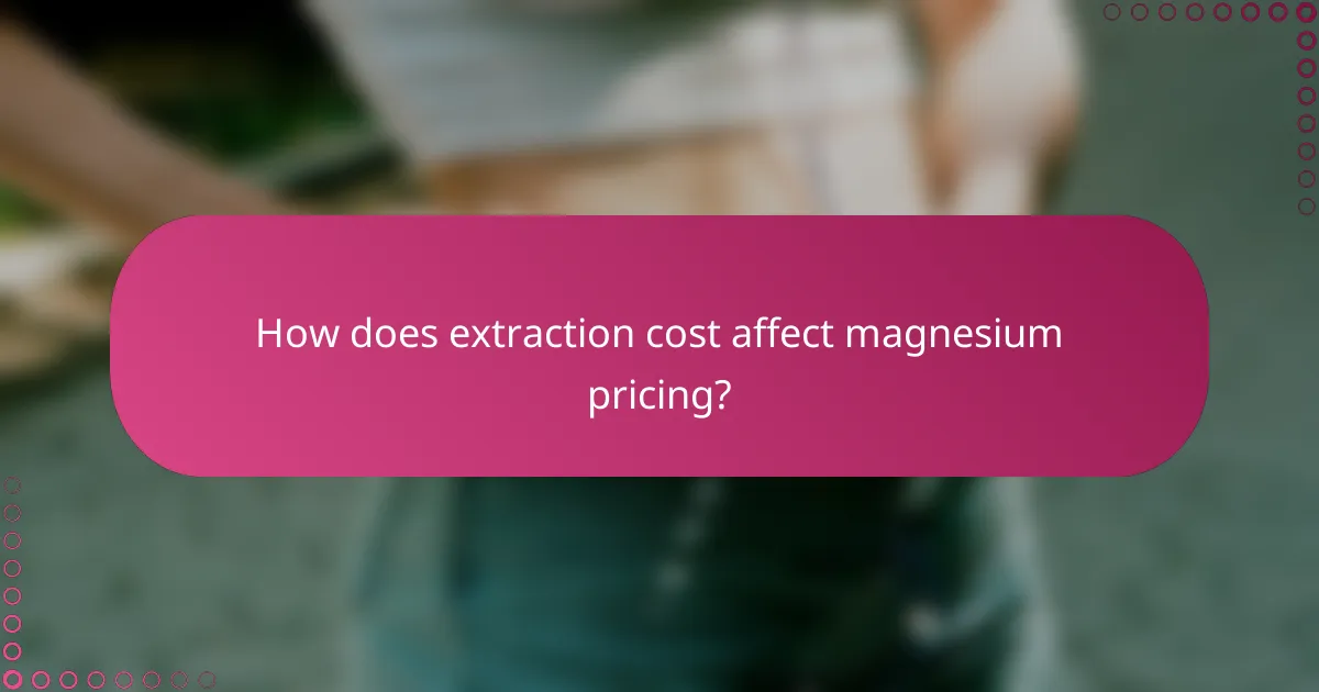 How does extraction cost affect magnesium pricing?