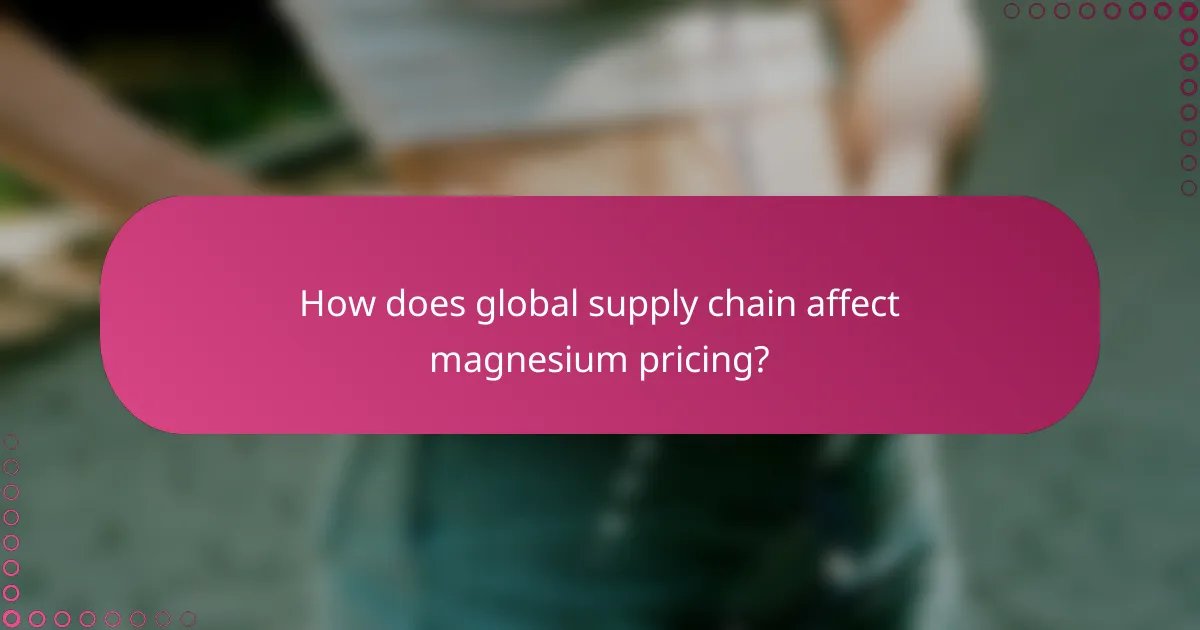 How does global supply chain affect magnesium pricing?