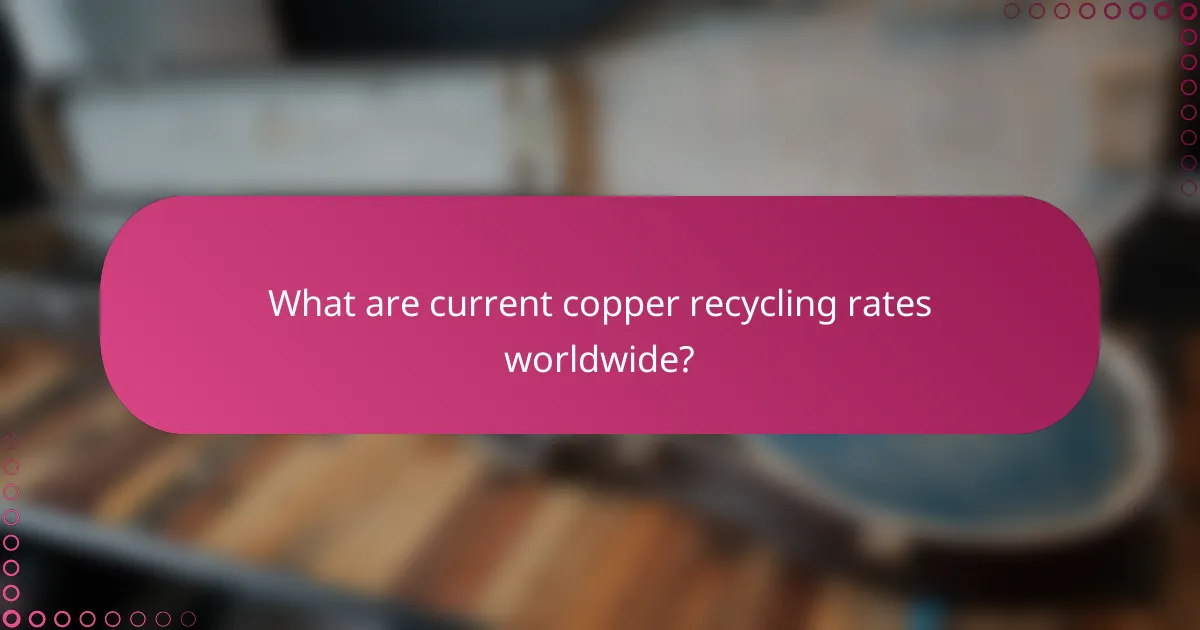 What are current copper recycling rates worldwide?